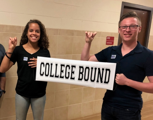 Gear Up Students with College Bound Banner
